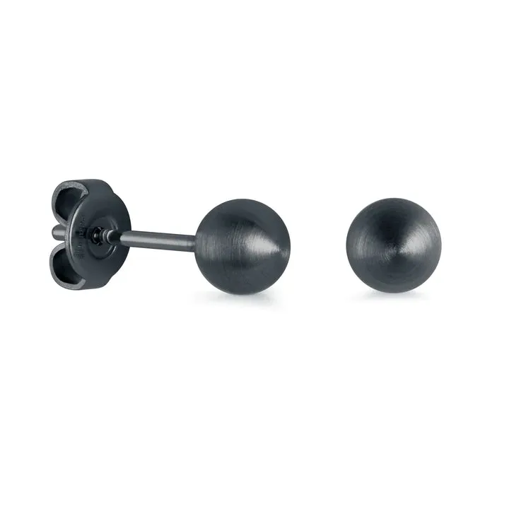 6mm Brushed Ball Earrings | Italgem Steel