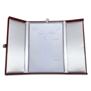 8 1/8" x 6 5/8" Two Door Red Deluxe Leatherette Combination Jewelry Display Box