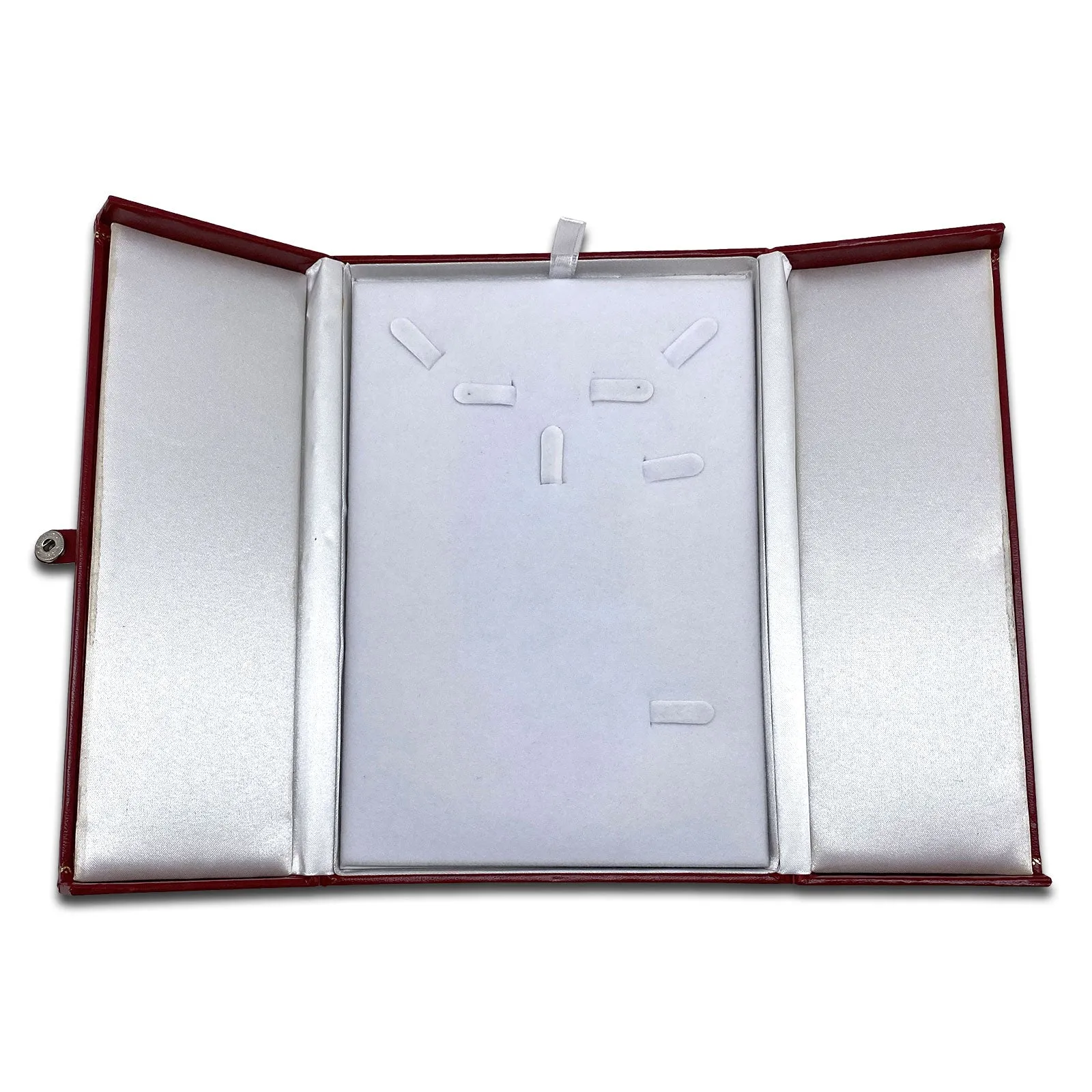 8 1/8" x 6 5/8" Two Door Red Deluxe Leatherette Combination Jewelry Display Box