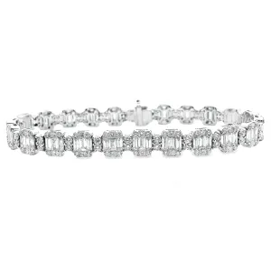 8.04ct 18k White Gold Diamond Bracelet