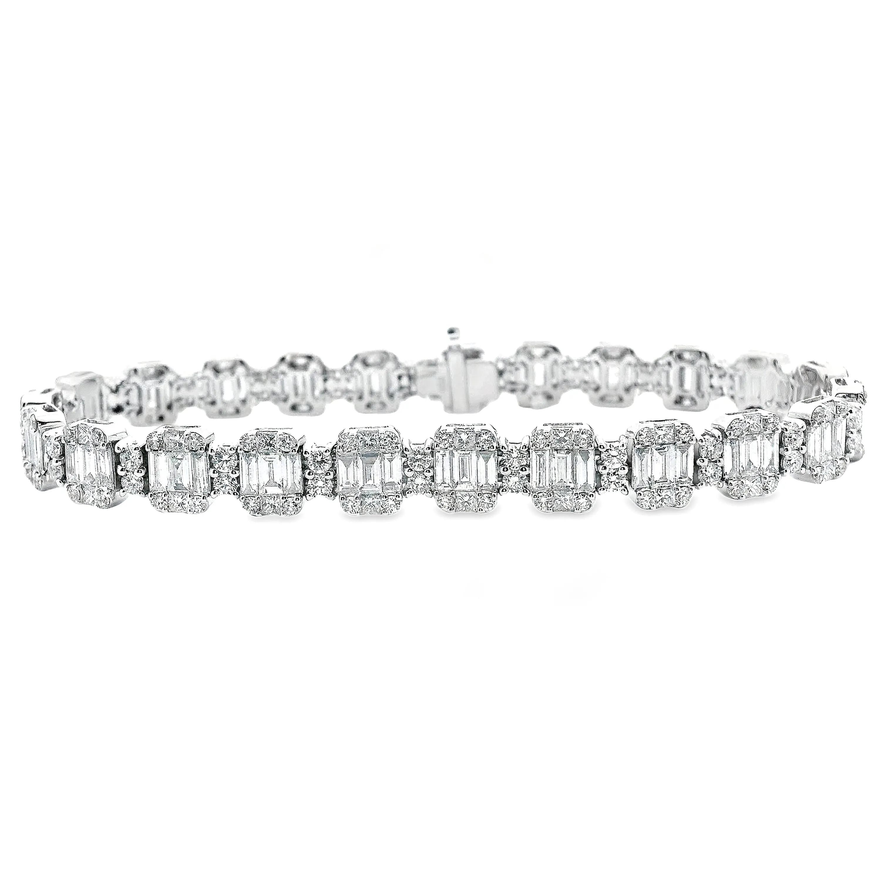 8.04ct 18k White Gold Diamond Bracelet
