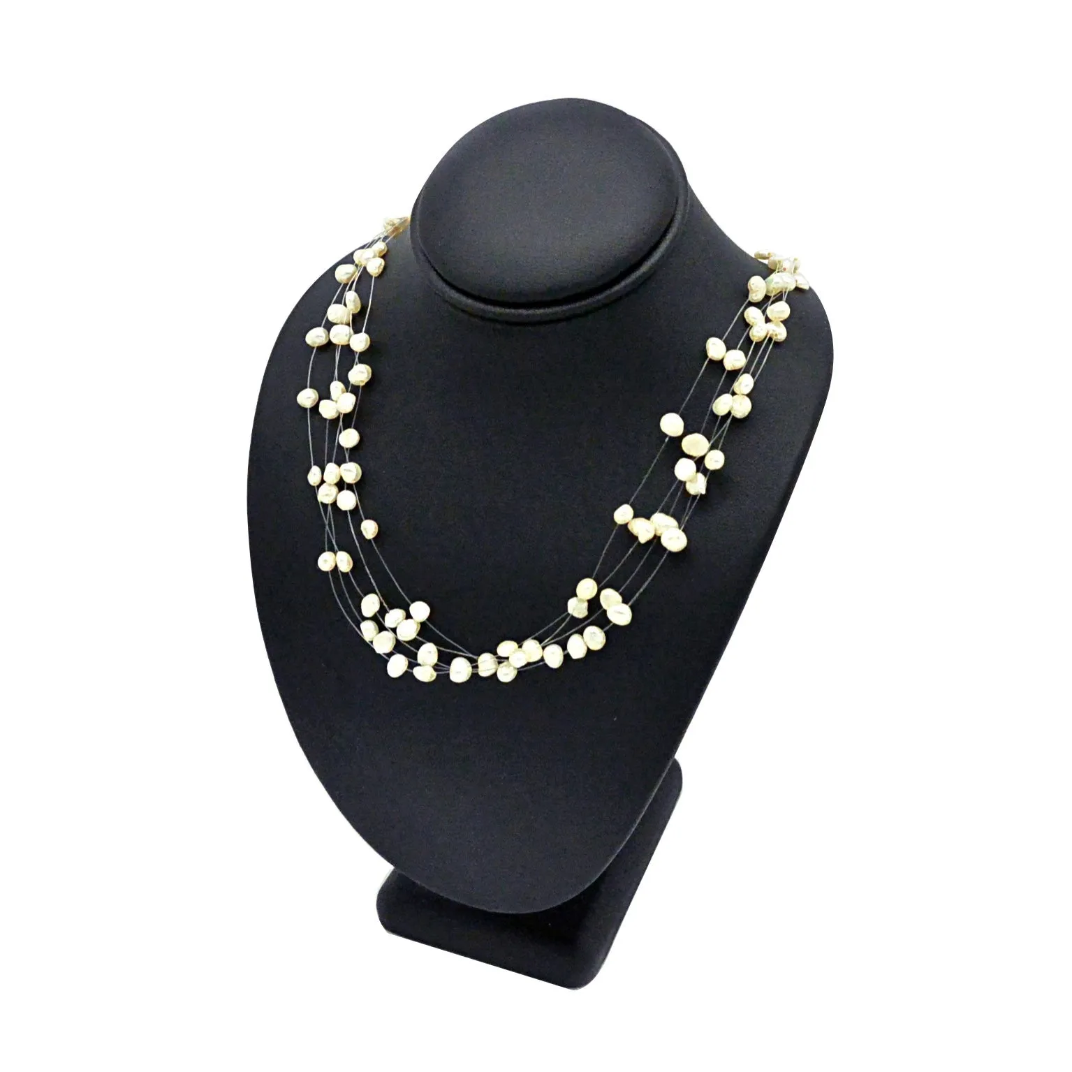 9 5/8"H Deluxe Black Leatherette Necklace Bust Neck Form