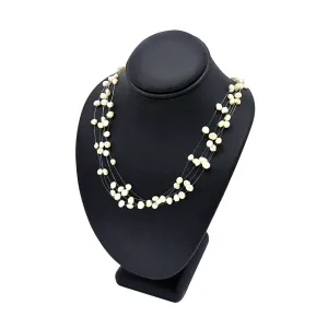 9 5/8"H Deluxe Black Leatherette Necklace Bust Neck Form