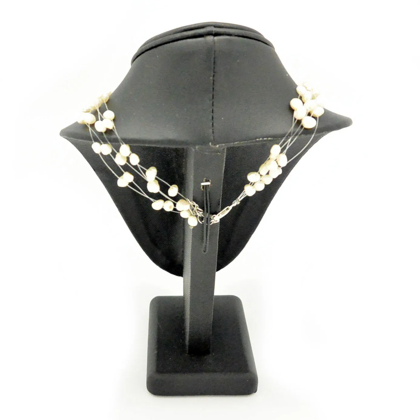 9 5/8"H Deluxe Black Leatherette Necklace Bust Neck Form