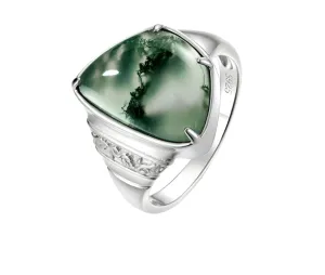 925 Silver Moss Agate Rings
