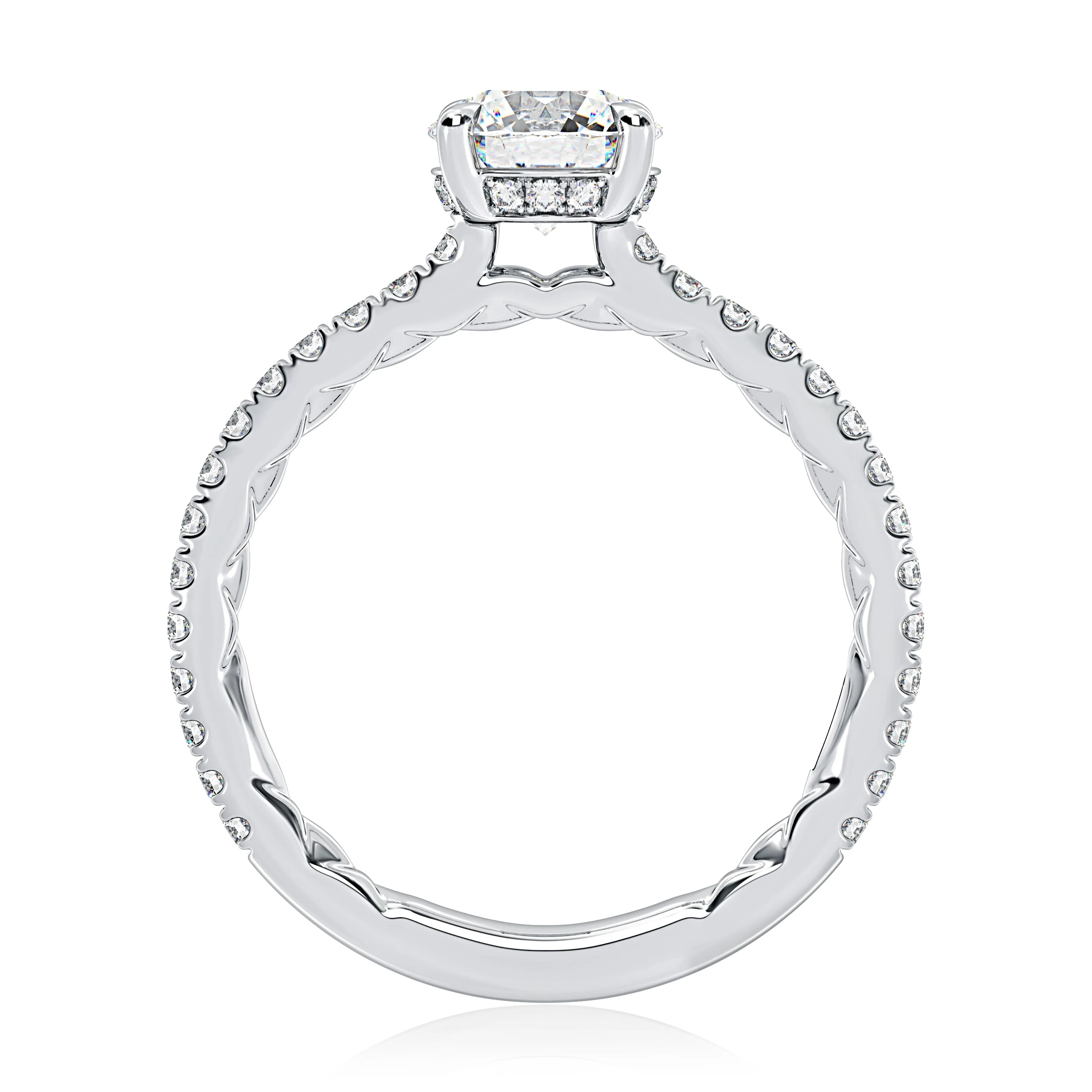 A.Jaffe Engagement Rings Solitaire Bezel Round Cut Diamond Engagement Ring MECRD2907Q/132