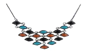 Antique Silver Color Colorful Choker Necklace for Women