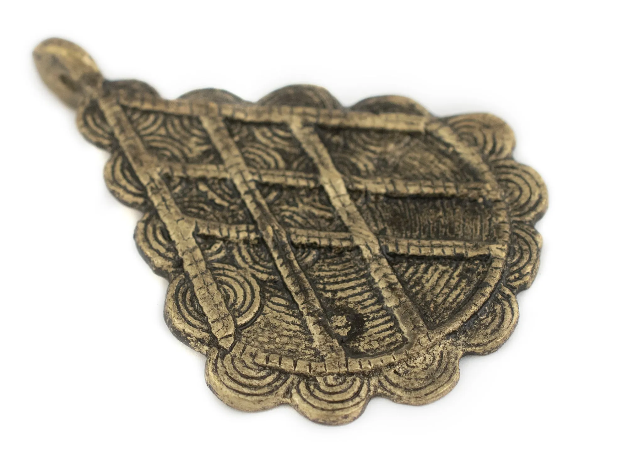 Antiqued Brass Baule Pyramid Pendant (67x48mm)