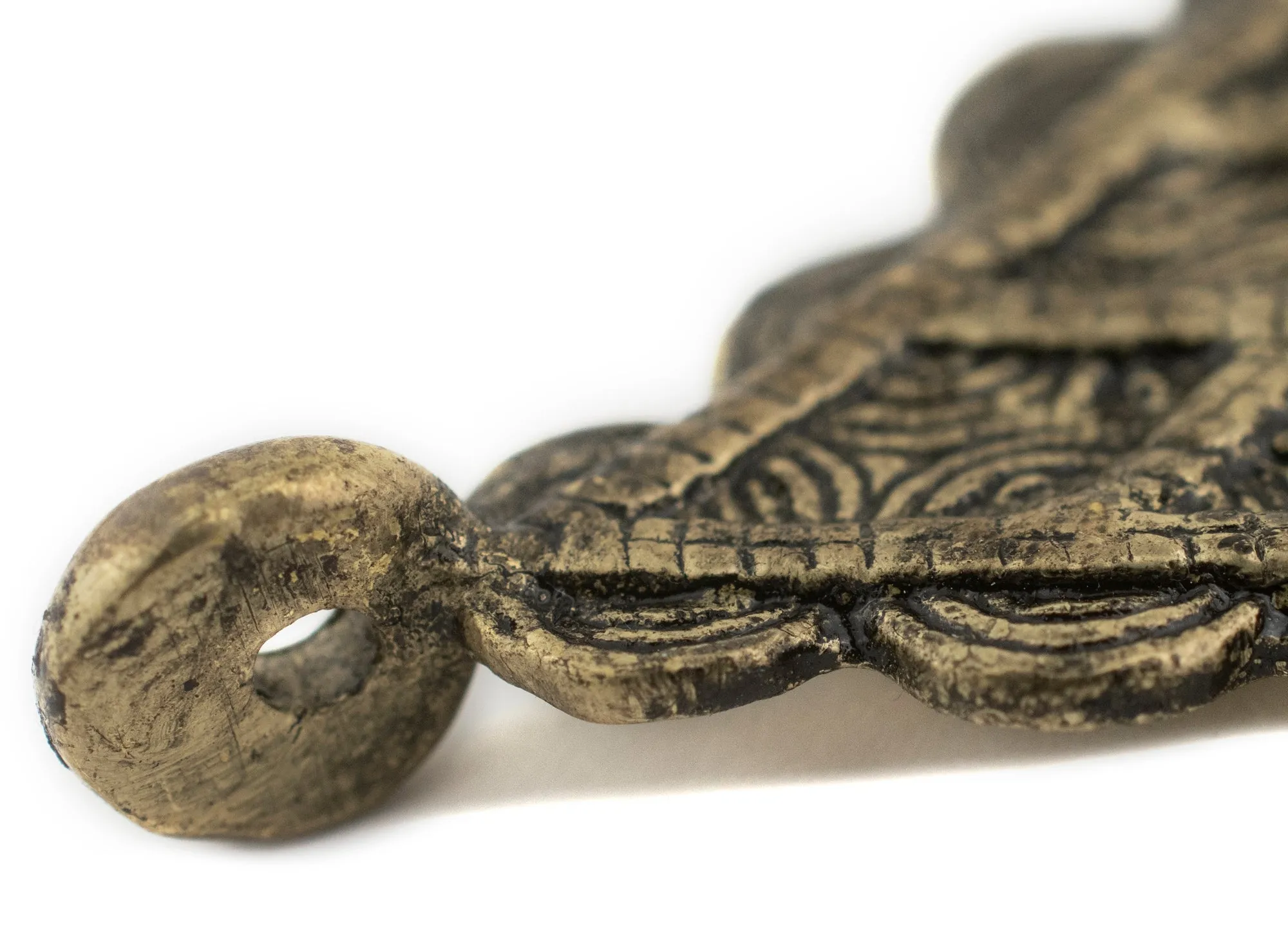 Antiqued Brass Baule Pyramid Pendant (67x48mm)