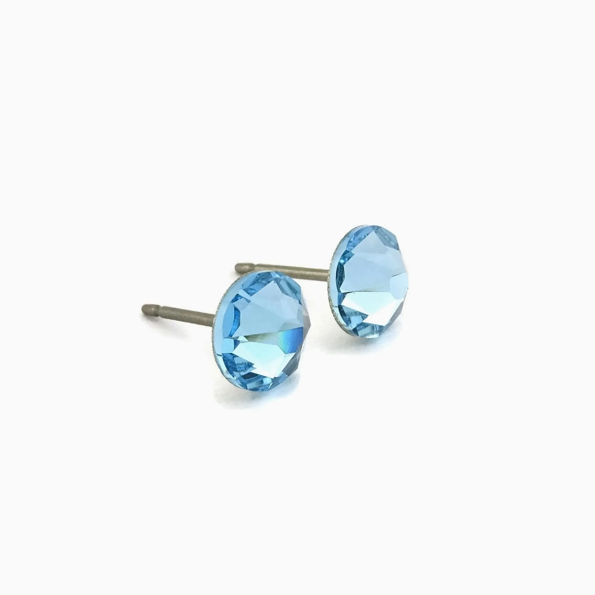 Aquamarine Titanium Stud Earrings