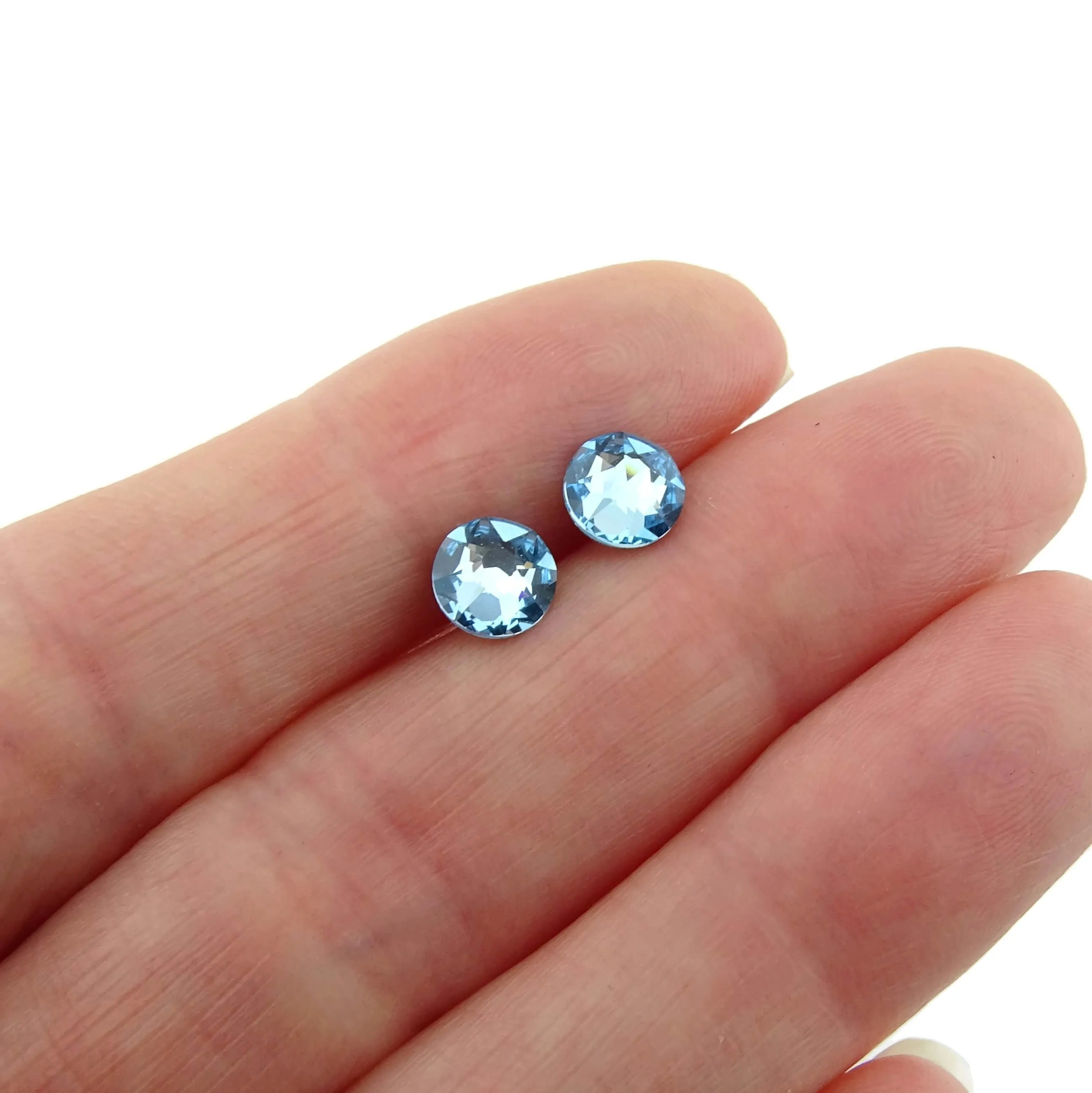 Aquamarine Titanium Stud Earrings
