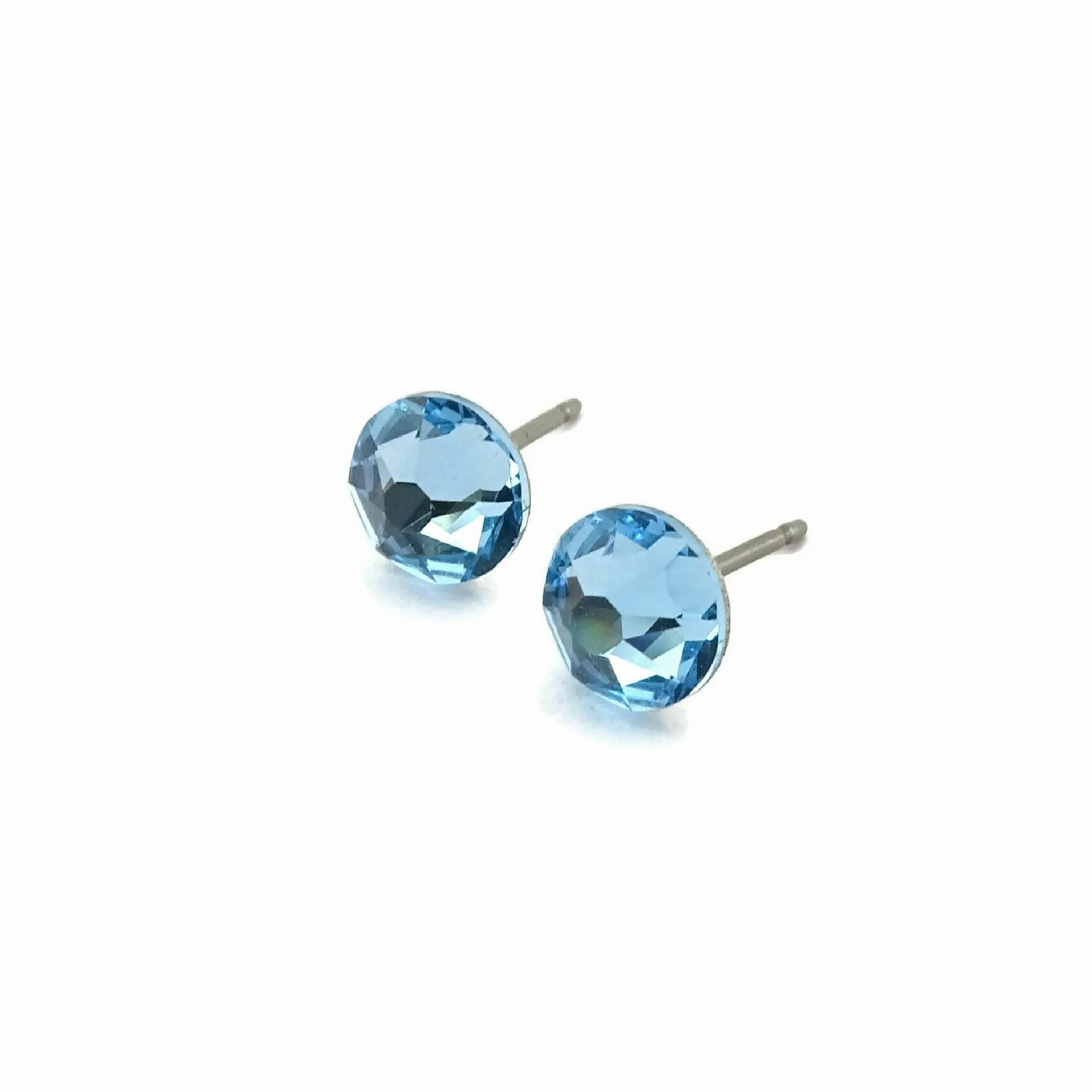 Aquamarine Titanium Stud Earrings