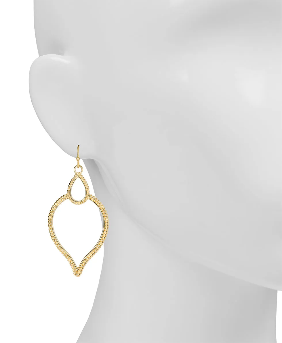 Arabesque Hoop Drop Earrings - Rope Ring