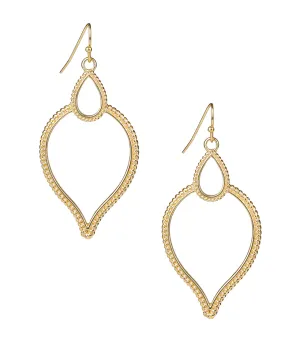 Arabesque Hoop Drop Earrings - Rope Ring