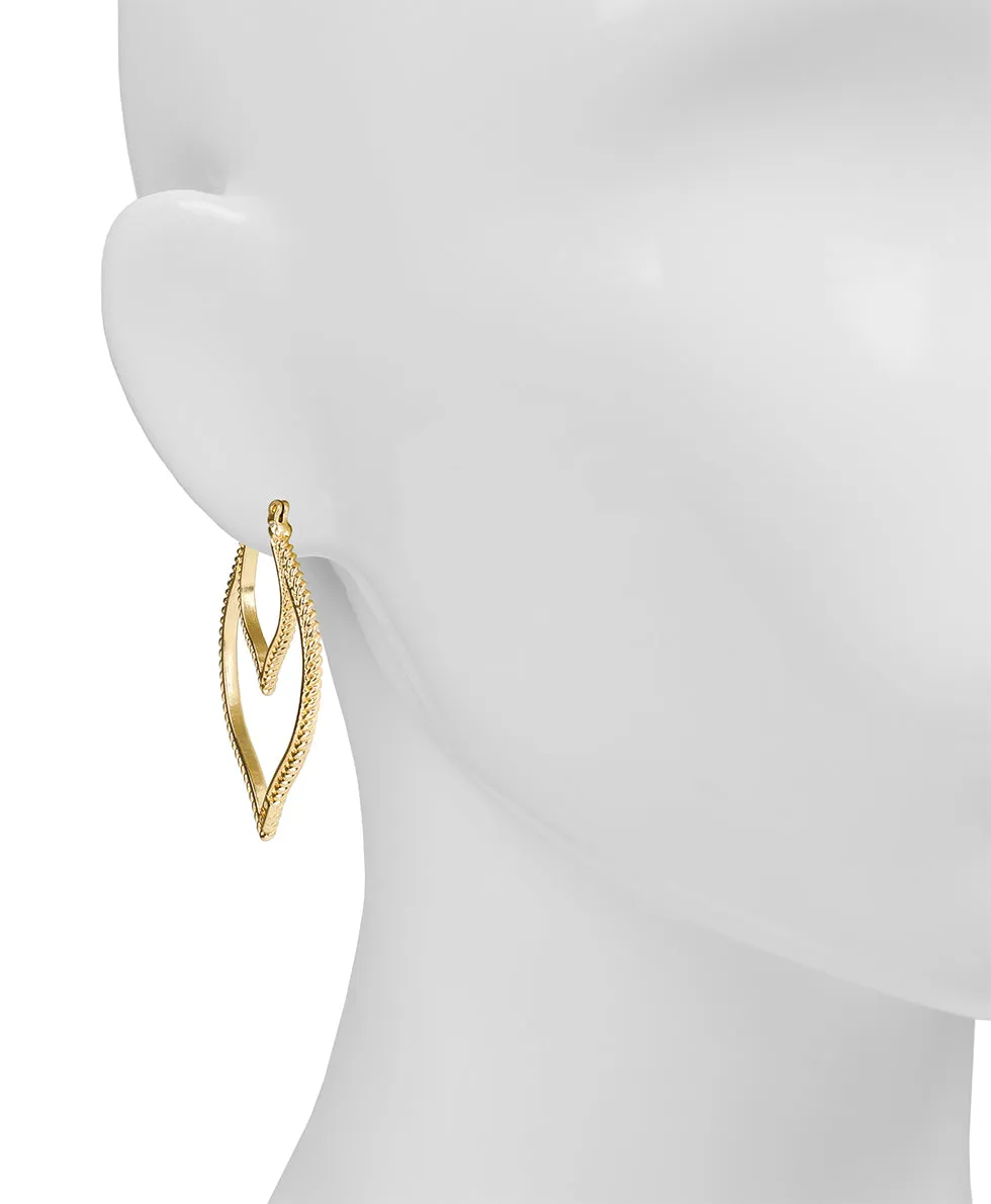 Arabesque Hoop Post Earrings - Rope Ring