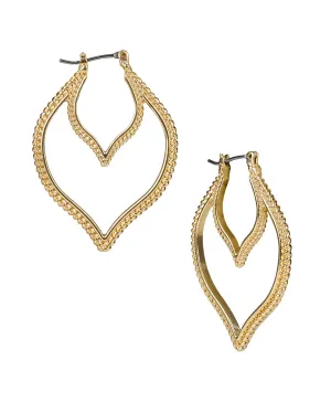 Arabesque Hoop Post Earrings - Rope Ring