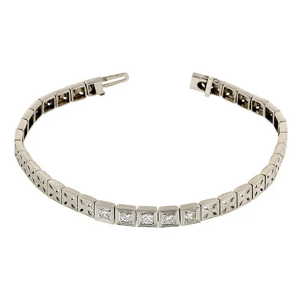 Art Deco Diamond Link  Bracelet