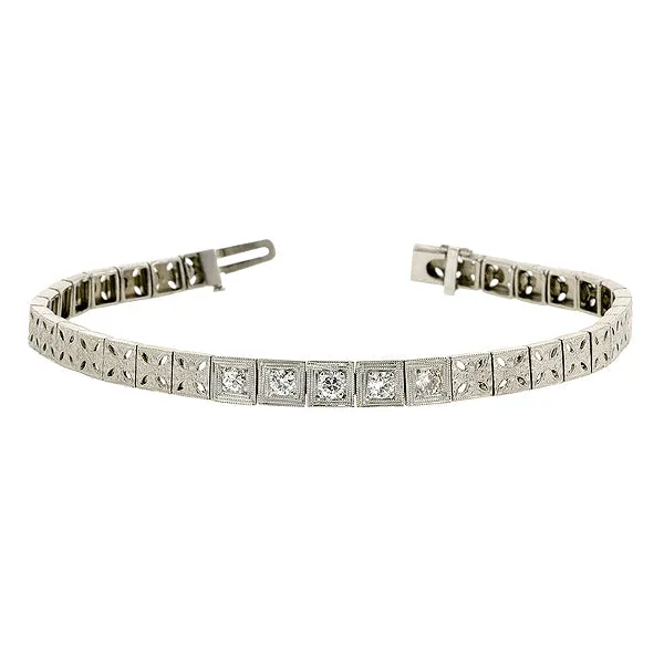 Art Deco Diamond Link  Bracelet