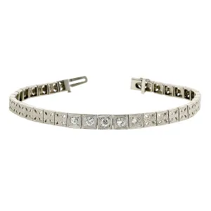 Art Deco Diamond Link  Bracelet
