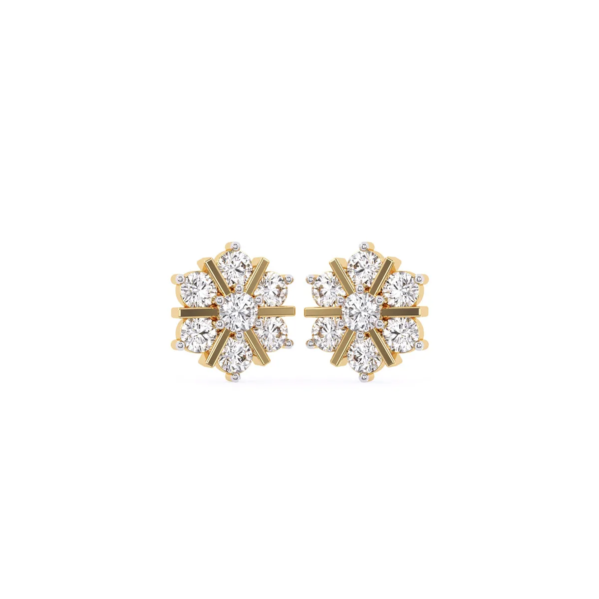 Artistic Round Lab Grown Diamond Beautiful Stud Earrings