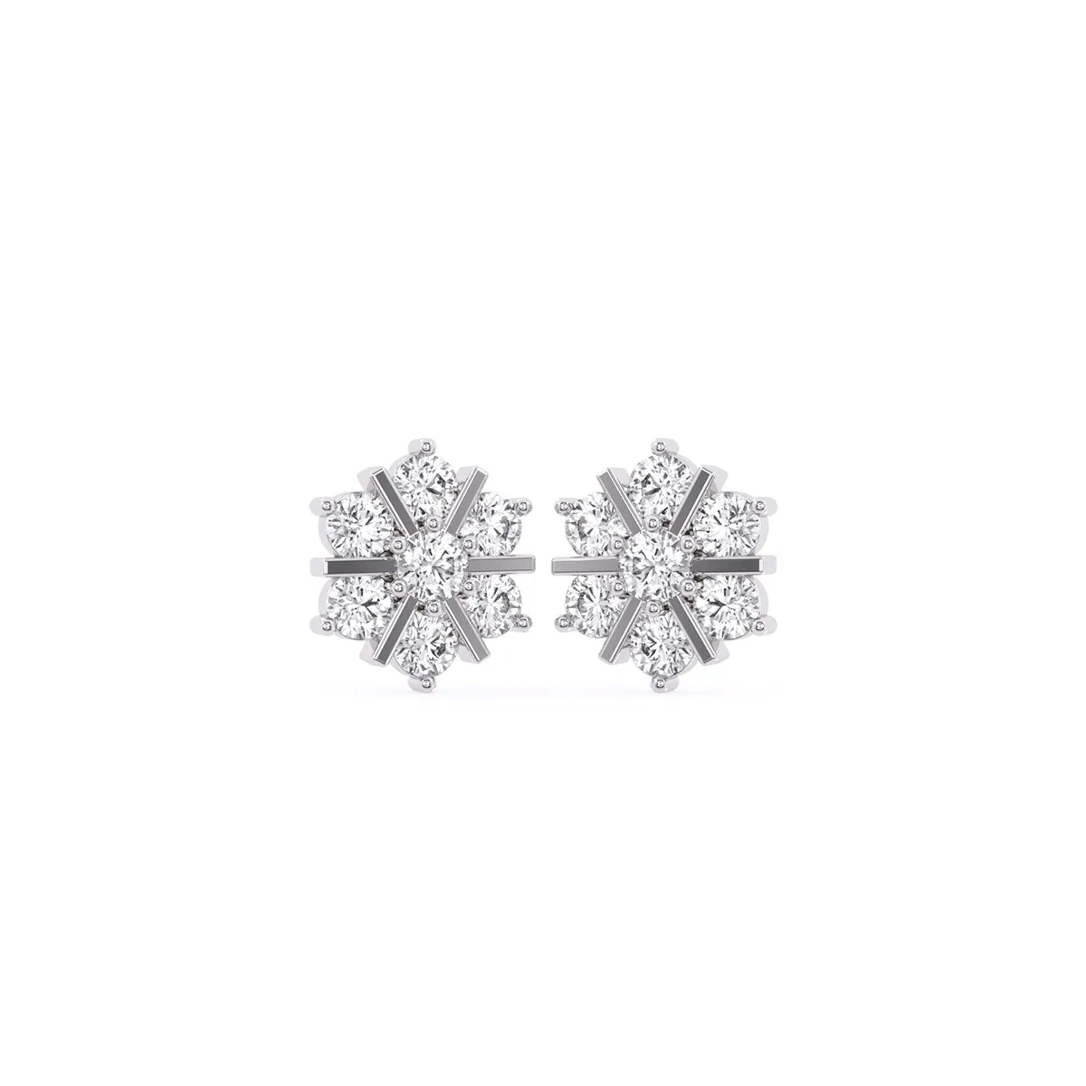 Artistic Round Lab Grown Diamond Beautiful Stud Earrings