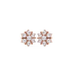 Artistic Round Lab Grown Diamond Beautiful Stud Earrings