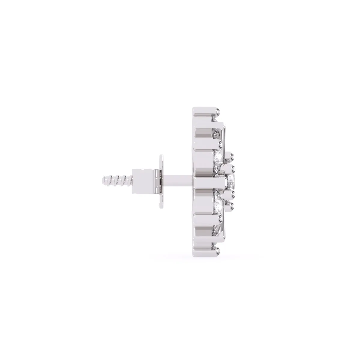 Artistic Round Lab Grown Diamond Beautiful Stud Earrings