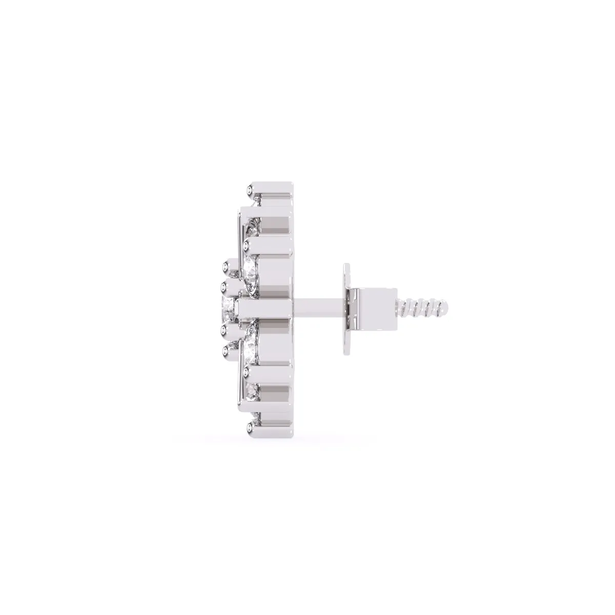 Artistic Round Lab Grown Diamond Beautiful Stud Earrings