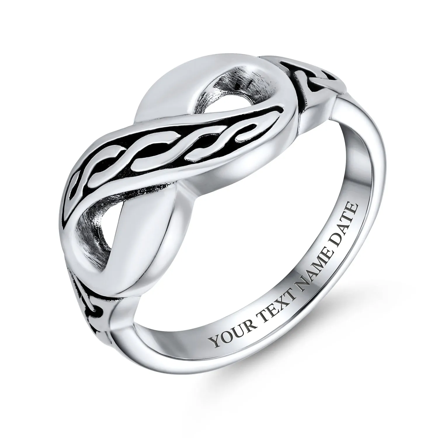 Best Friends BFF Silver Ring: Celtic Love Knot Infinity Design in Sterling Silver