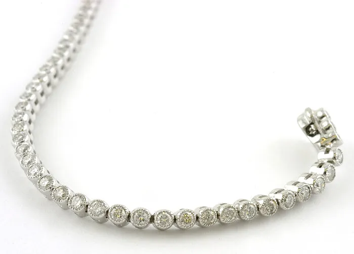 Bezel-set Diamond Tennis Bracelet