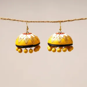 Bishnupur Handpainted Terracotta Jhumki Earrings 26