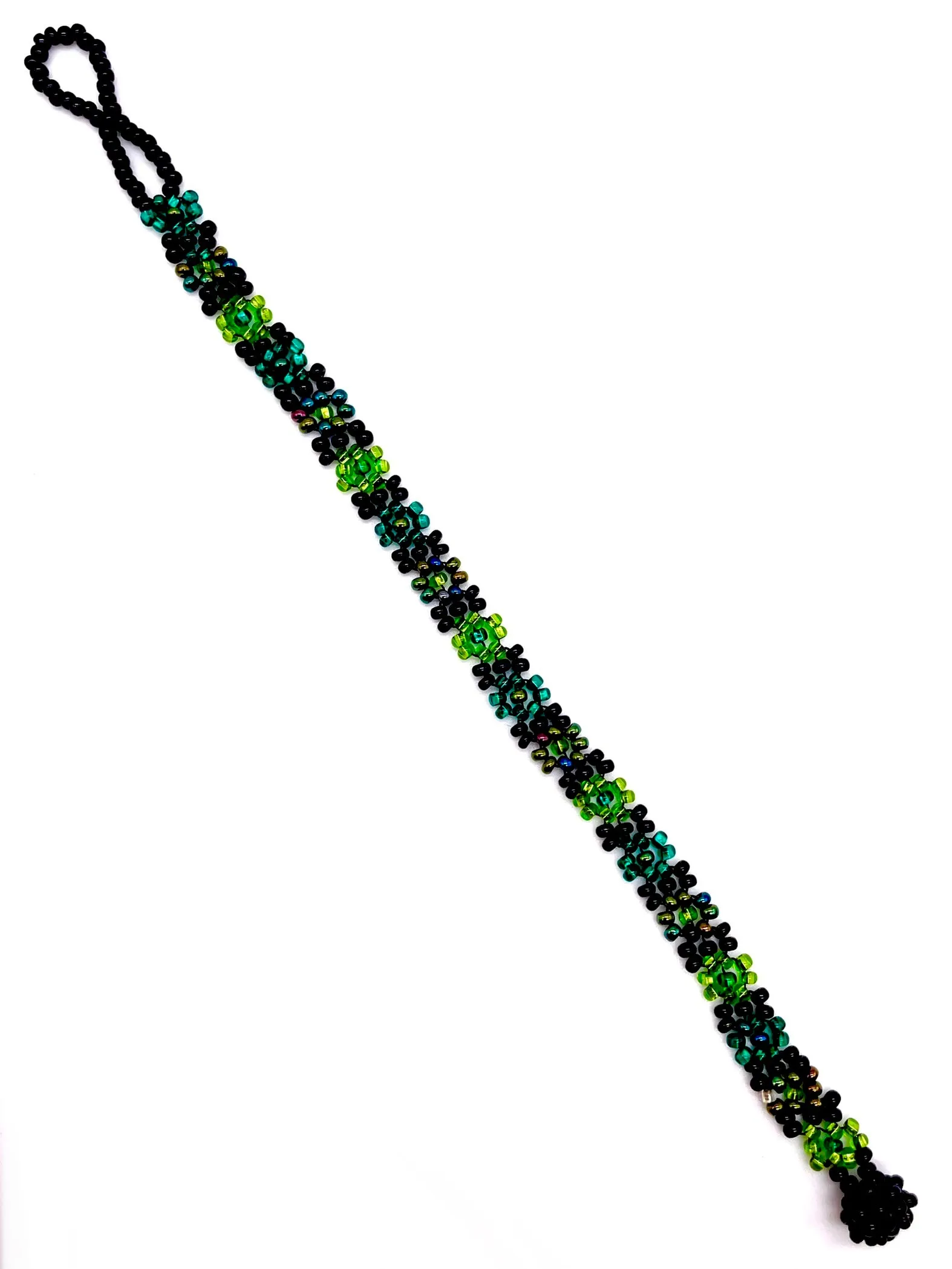 Black & Green Daisy Flower Bracelet