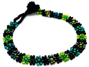 Black & Green Daisy Flower Bracelet