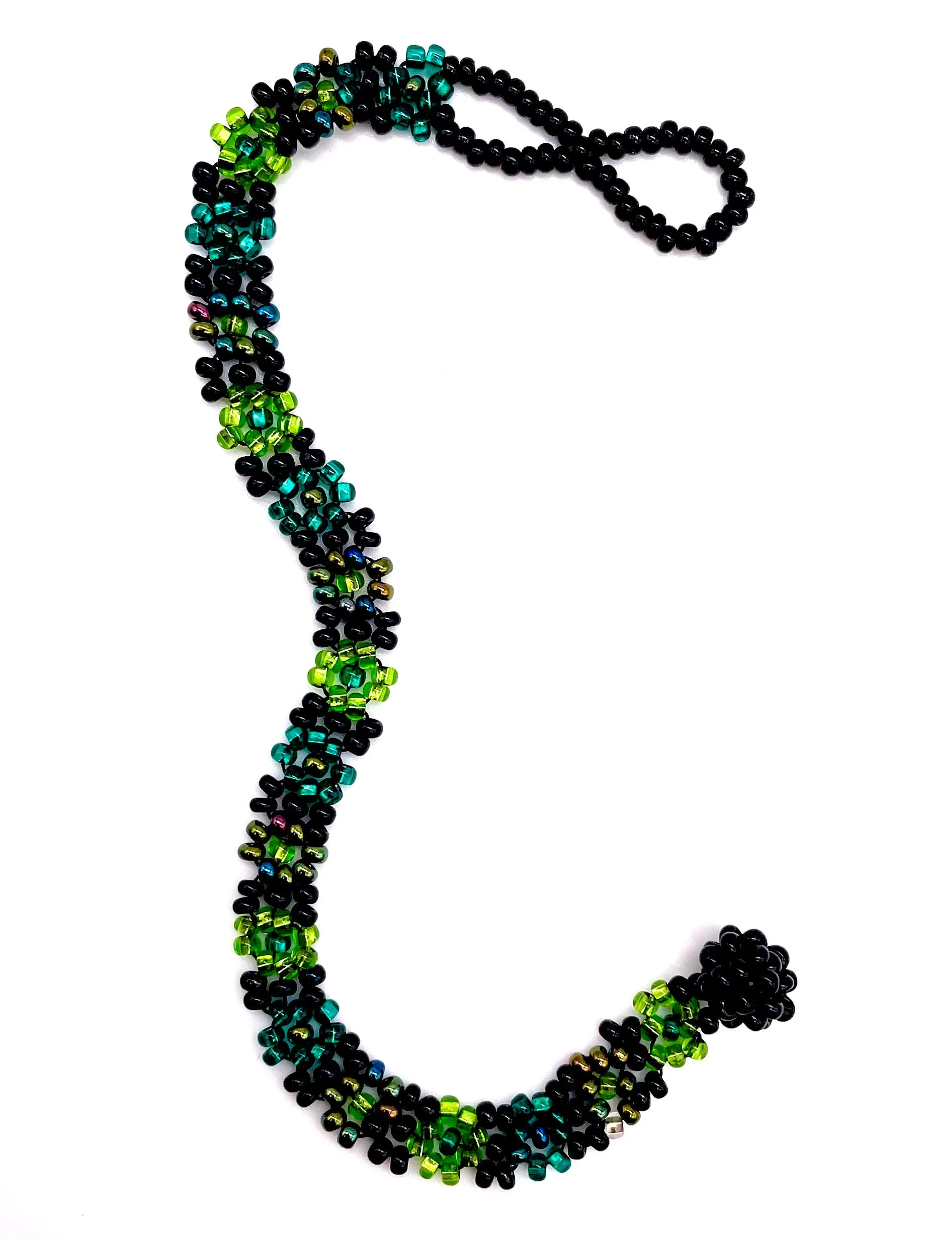 Black & Green Daisy Flower Bracelet