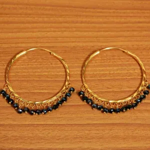 Black Crystal Gold Look Big Hoops