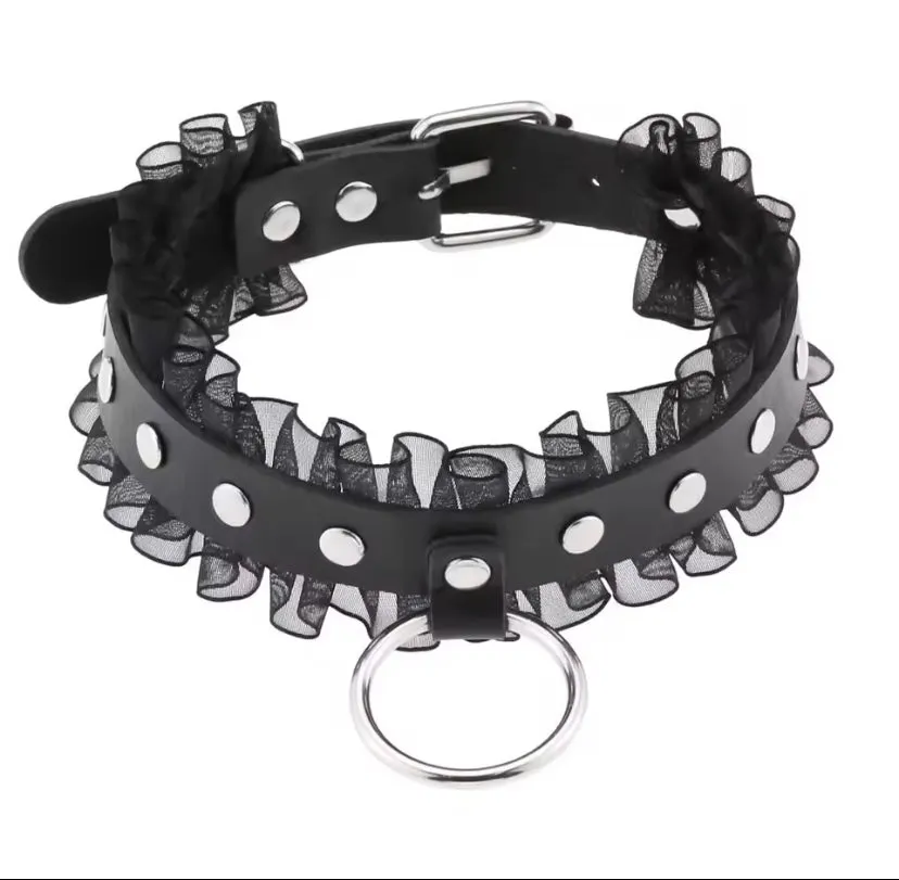 Black Punk Leather Chokers