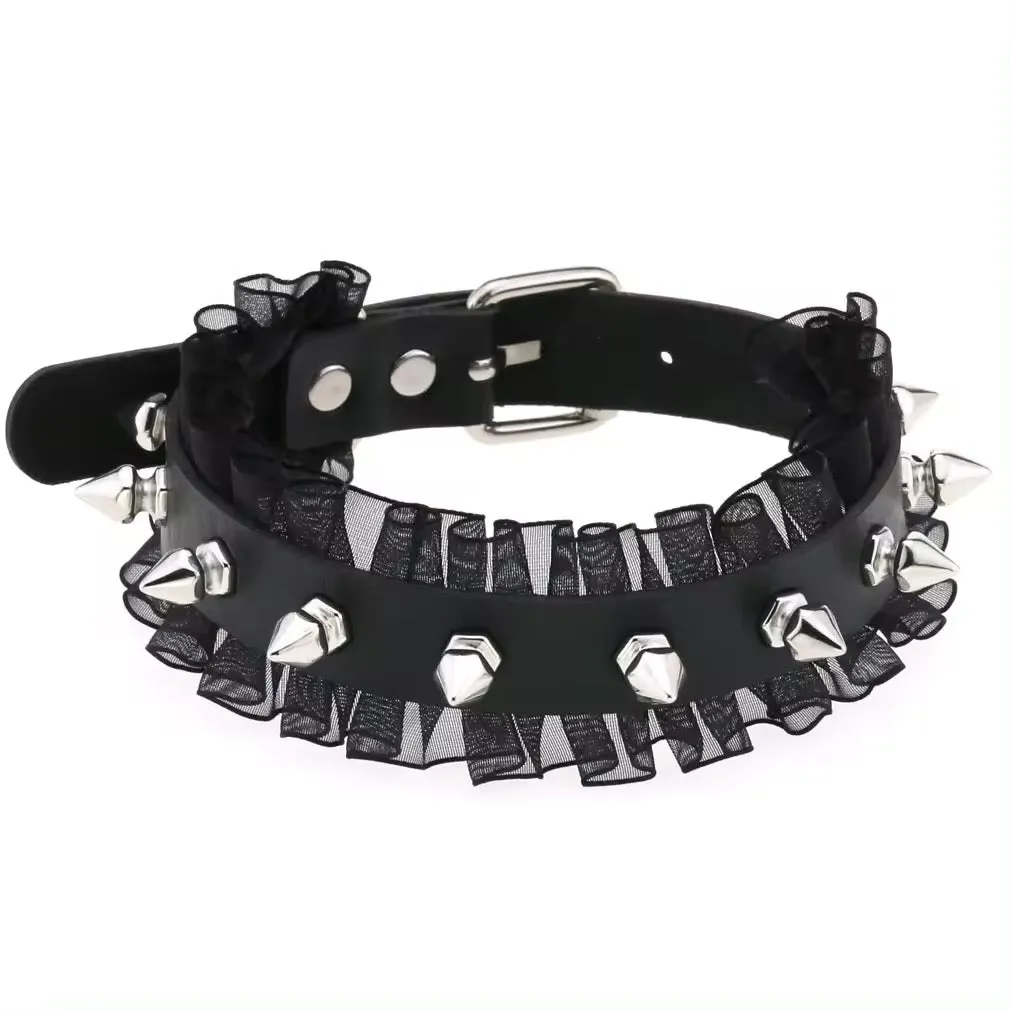 Black Punk Leather Chokers