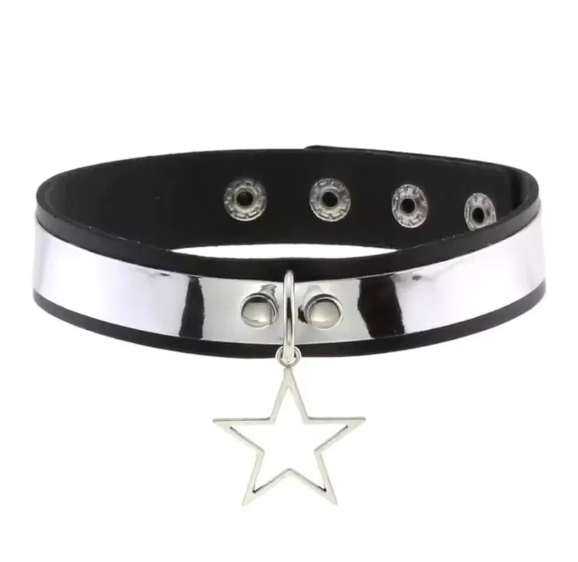 Black Punk Leather Chokers
