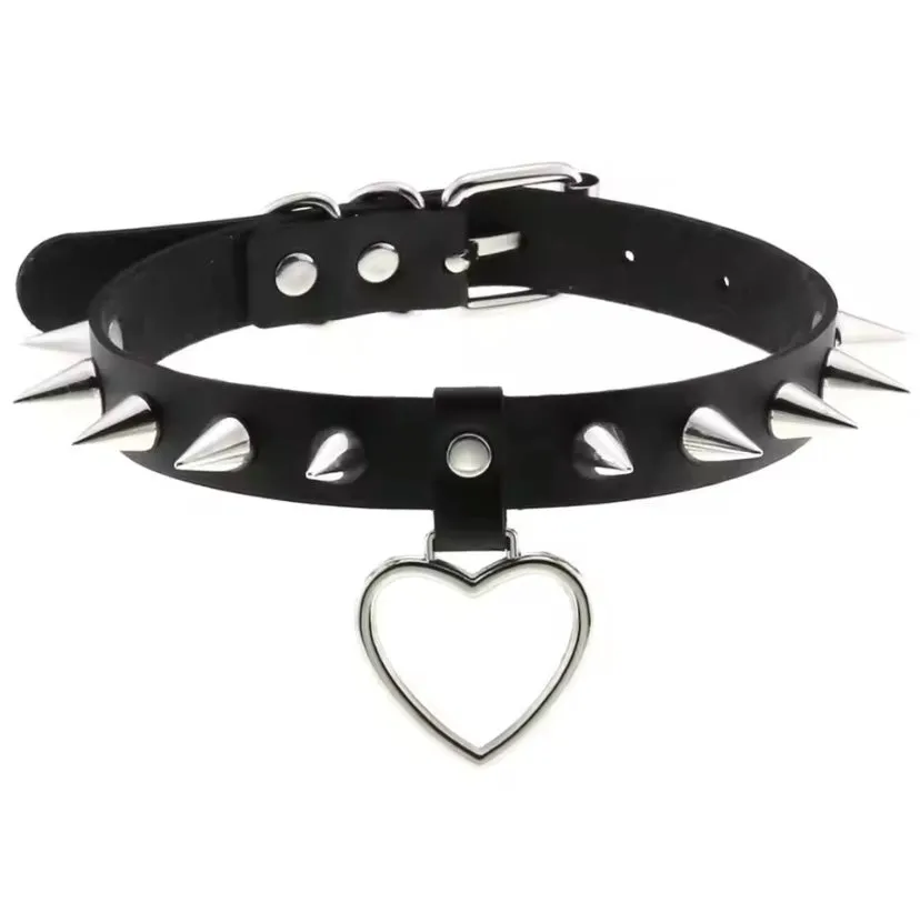 Black Punk Leather Chokers