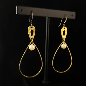 Boho Artistic Pearl Dangle Earrings