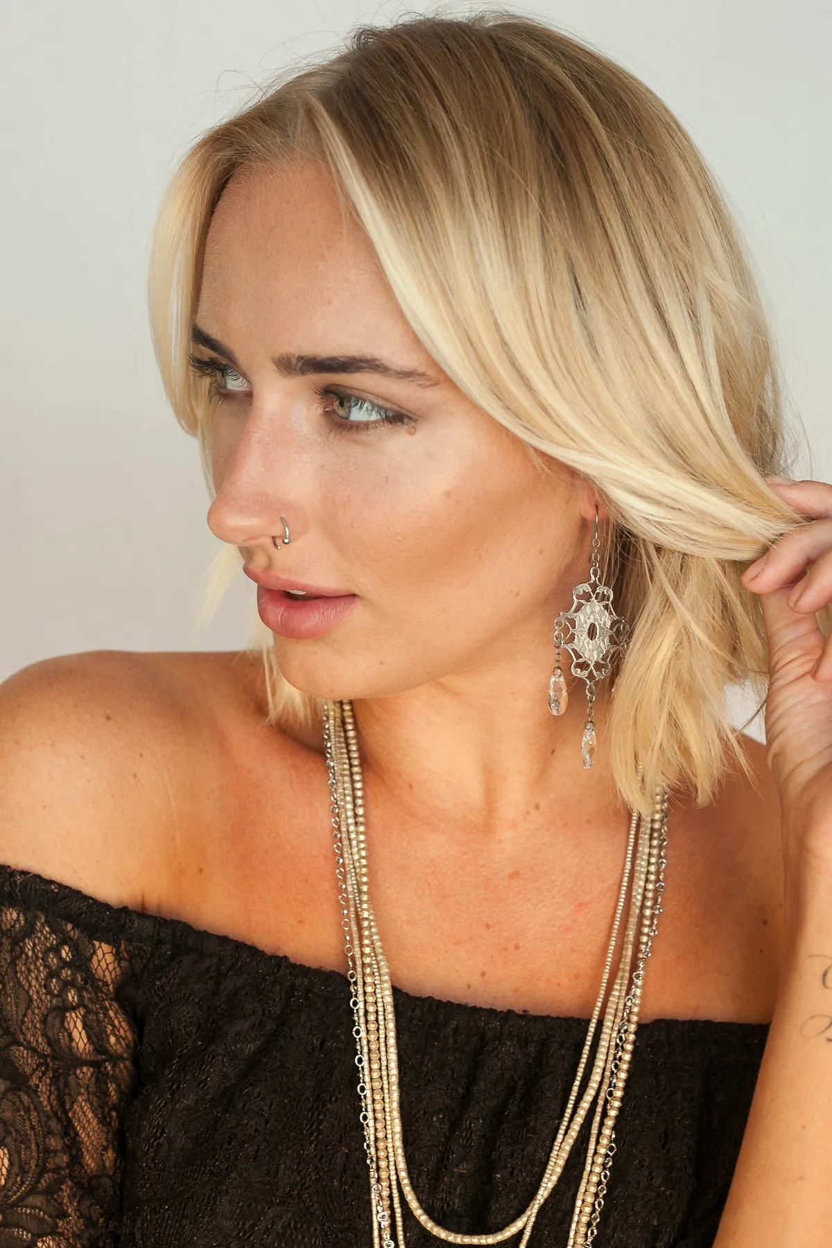 Boho Chic Crystal Earrings