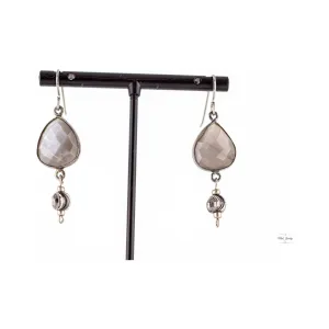 Boho Chic Grey Moonstone Earrings: Moonstone Dangle Earrings