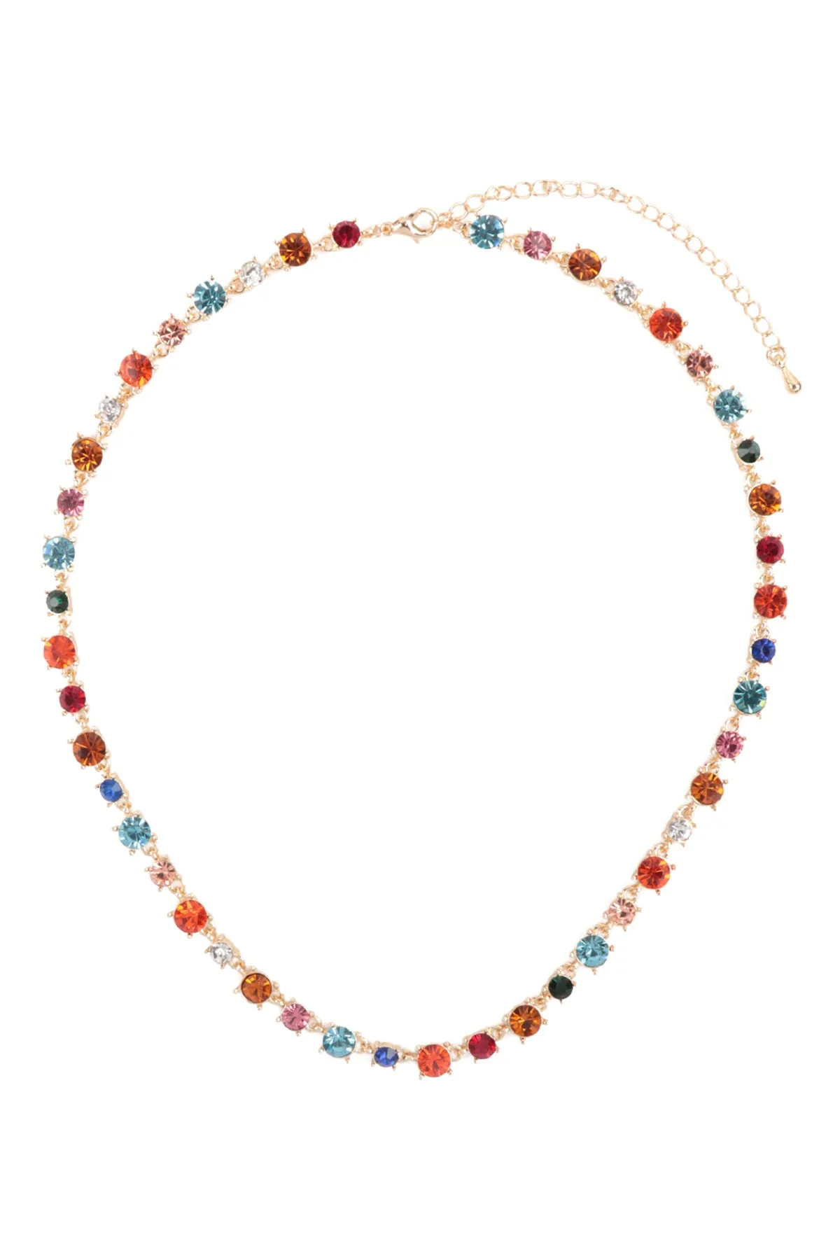 BOLD ROUND RHINESTONE CRYSTAL NECKLACE