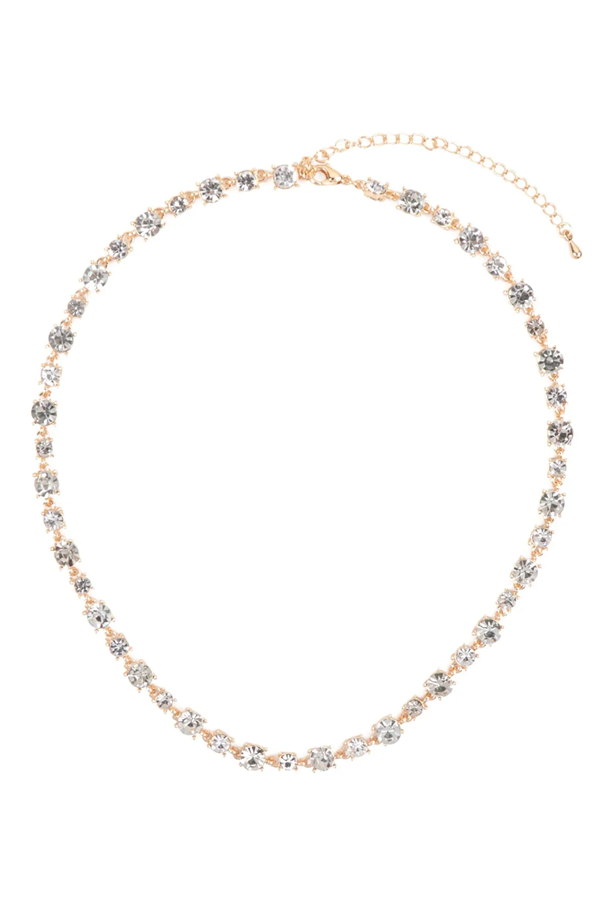 BOLD ROUND RHINESTONE CRYSTAL NECKLACE
