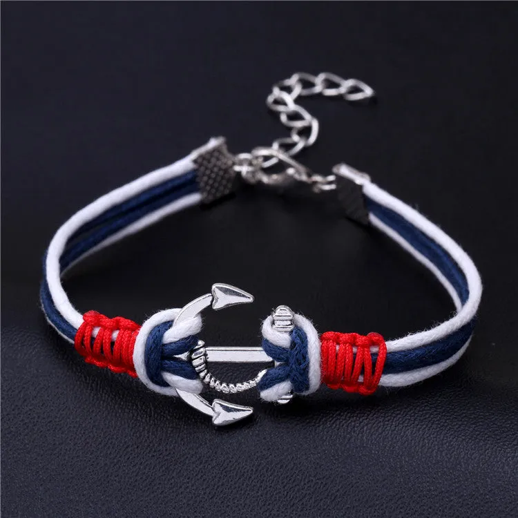 Bracciali donna New men bracelet pulsera hombre Hooks anchor bracelet men plaiting bracelets men bijoux Wrap Bracelet & Bangles