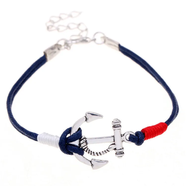 Bracciali donna New men bracelet pulsera hombre Hooks anchor bracelet men plaiting bracelets men bijoux Wrap Bracelet & Bangles