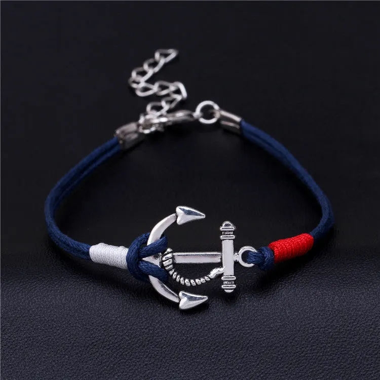 Bracciali donna New men bracelet pulsera hombre Hooks anchor bracelet men plaiting bracelets men bijoux Wrap Bracelet & Bangles