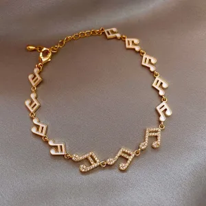 Bracelet for Women Fashion Crystal Music Note Bracelet New Friendship Gift Bracelet Jewelry Accessories Wholesale