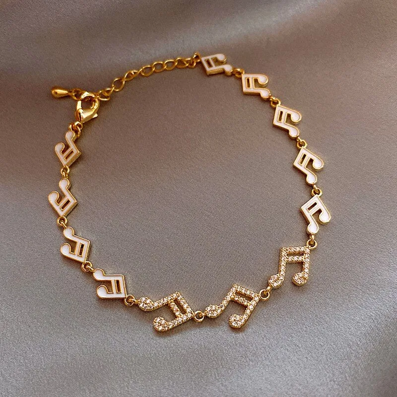 Bracelet for Women Fashion Crystal Music Note Bracelet New Friendship Gift Bracelet Jewelry Accessories Wholesale