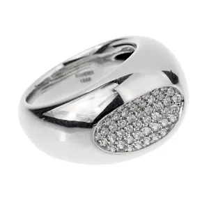 Bucherer Diamond Cocktail White Gold Ring Sz 6 1/2